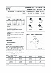 DataSheet STFW4N150 pdf
